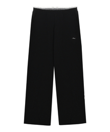 LACE NYLON WIDE PANTS_BLACK