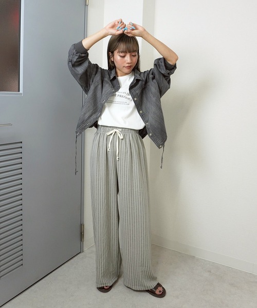gossara(ゴサラ)の「【デニムをもっと軽やかに】シアーデニムシャツブルゾン(ブルゾン・レディース・ブルー系その他/ブラック/ブルー・FREE)」の8枚目の写真