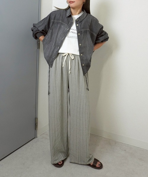 gossara(ゴサラ)の「【デニムをもっと軽やかに】シアーデニムシャツブルゾン(ブルゾン・レディース・ブルー系その他/ブラック/ブルー・FREE)」の9枚目の写真