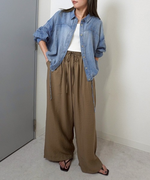 gossara(ゴサラ)の「【デニムをもっと軽やかに】シアーデニムシャツブルゾン(ブルゾン・レディース・ブルー系その他/ブラック/ブルー・FREE)」の14枚目の写真
