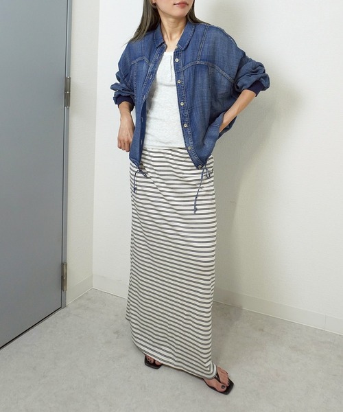 gossara(ゴサラ)の「【デニムをもっと軽やかに】シアーデニムシャツブルゾン(ブルゾン・レディース・ブルー系その他/ブラック/ブルー・FREE)」の21枚目の写真