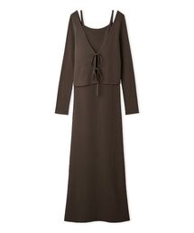 2wayカーデセットカップインニットワンピース
