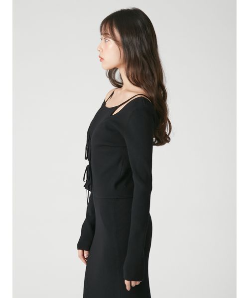 FRAY I.D(フレイアイディー)の「2wayカーデセットカップインニットワンピース(ワンピース・レディース・ブラウン/ブラック・1/0)」の9枚目の写真