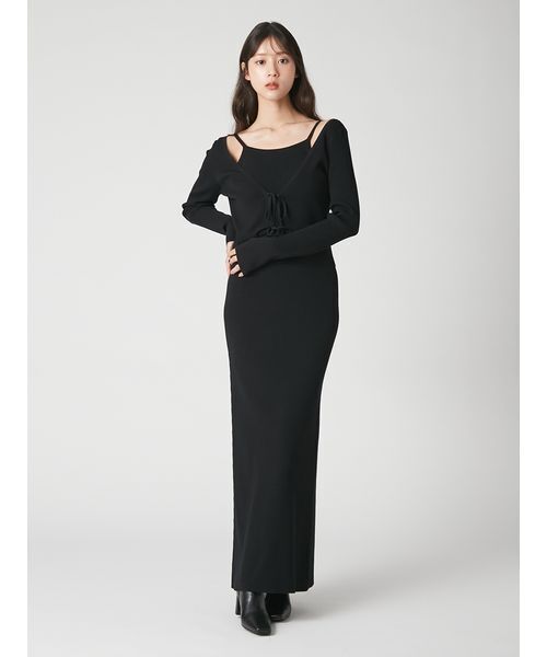 FRAY I.D(フレイアイディー)の「2wayカーデセットカップインニットワンピース(ワンピース・レディース・ブラウン/ブラック・1/0)」の16枚目の写真