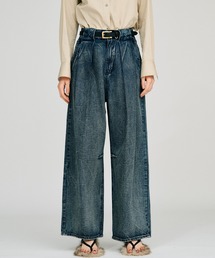 【2026Autumn Pre-Order】clinkleデニムワイドパンツ / Crinkle Denim Wide Pants