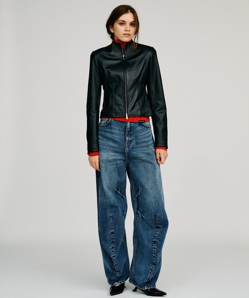 PRANK PROJECT（プランクプロジェクト）の「【2026Autumn Pre-Order】clinkleデニムワイドパンツ / Crinkle Denim Wide Pants（デニムパンツ・レディース・ブルー・36/38）」の3枚目の写真