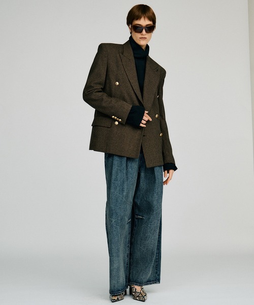 PRANK PROJECT（プランクプロジェクト）の「【2026Autumn Pre-Order】clinkleデニムワイドパンツ / Crinkle Denim Wide Pants（デニムパンツ・レディース・ブルー・36/38）」の7枚目の写真