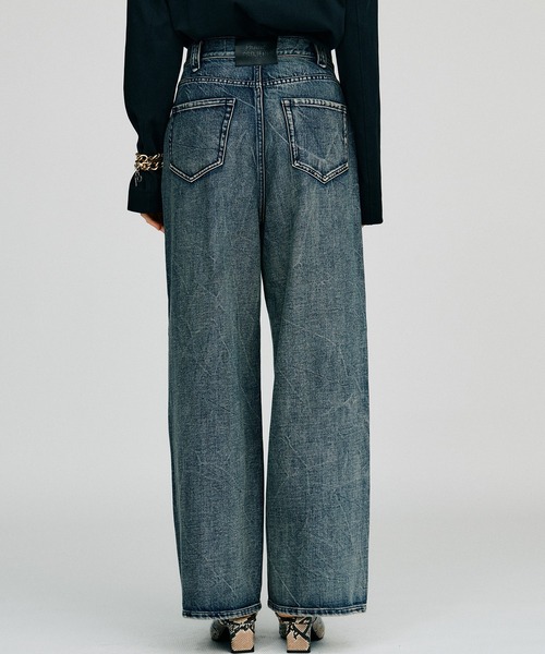 PRANK PROJECT（プランクプロジェクト）の「【2026Autumn Pre-Order】clinkleデニムワイドパンツ / Crinkle Denim Wide Pants（デニムパンツ・レディース・ブルー・36/38）」の14枚目の写真