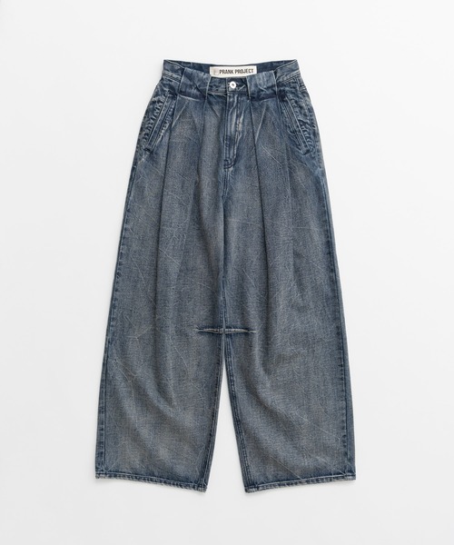 PRANK PROJECT（プランクプロジェクト）の「【2026Autumn Pre-Order】clinkleデニムワイドパンツ / Crinkle Denim Wide Pants（デニムパンツ・レディース・ブルー・36/38）」の16枚目の写真