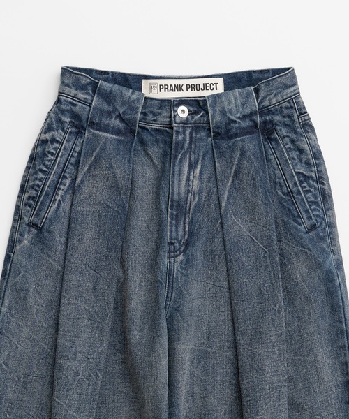 PRANK PROJECT（プランクプロジェクト）の「【2026Autumn Pre-Order】clinkleデニムワイドパンツ / Crinkle Denim Wide Pants（デニムパンツ・レディース・ブルー・36/38）」の18枚目の写真