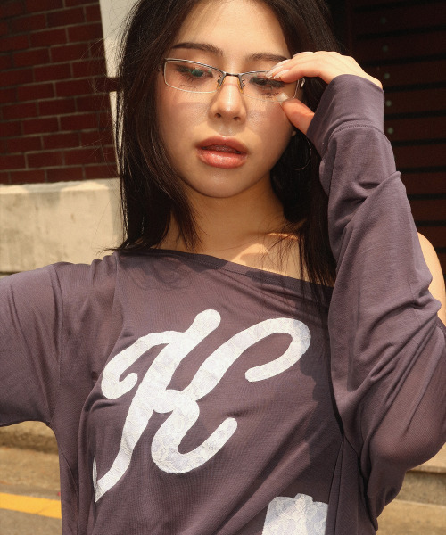 KILLIMAN(キリマン)の「Lace patch seer long sleeve (3color)(Tシャツ/カットソー・レディース・チャコールグレー/ホワイト/ライトブルー・FREE)」の7枚目の写真