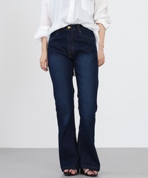 フレア ストレッチ デニムパンツ