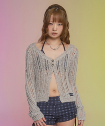 PALE NET CARDIGAN / BEIGE