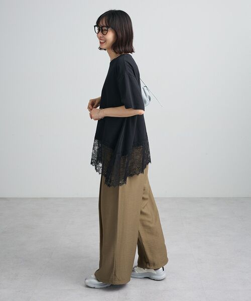 Green　Parks（グリーンパークス）の「裾イレヘムレースプルオーバーⅡ（Tシャツ/カットソー・レディース・ライトカーキ/ブラック/オフホワイト・FREE）」の11枚目の写真