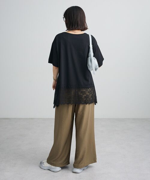 Green　Parks（グリーンパークス）の「裾イレヘムレースプルオーバーⅡ（Tシャツ/カットソー・レディース・ライトカーキ/ブラック/オフホワイト・FREE）」の12枚目の写真