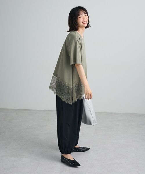 Green　Parks（グリーンパークス）の「裾イレヘムレースプルオーバーⅡ（Tシャツ/カットソー・レディース・ライトカーキ/ブラック/オフホワイト・FREE）」の17枚目の写真