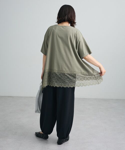 Green　Parks（グリーンパークス）の「裾イレヘムレースプルオーバーⅡ（Tシャツ/カットソー・レディース・ライトカーキ/ブラック/オフホワイト・FREE）」の18枚目の写真