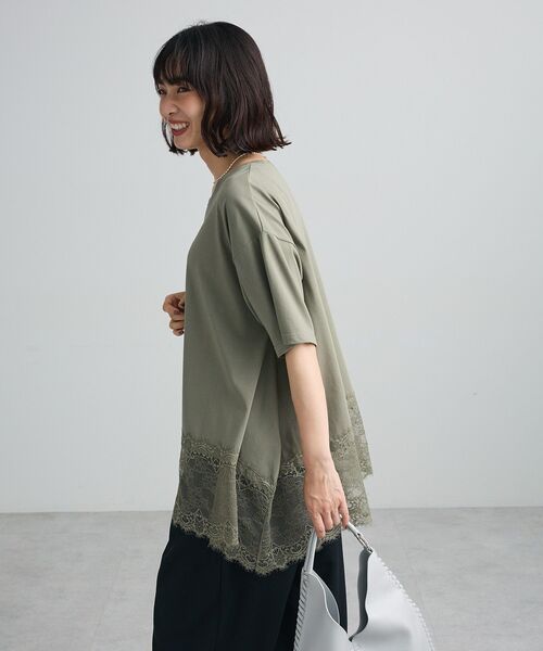 Green　Parks（グリーンパークス）の「裾イレヘムレースプルオーバーⅡ（Tシャツ/カットソー・レディース・ライトカーキ/ブラック/オフホワイト・FREE）」の20枚目の写真