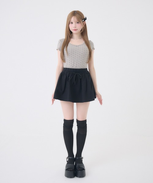 Rmine(アールマイン)の「プチリボンドットトップス(Tシャツ/カットソー・レディース・ブラック/グレー/ピンク・FREE)」の4枚目の写真