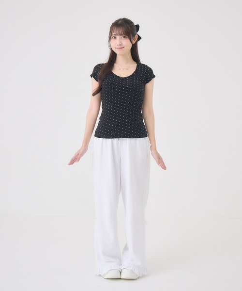 Rmine(アールマイン)の「プチリボンドットトップス(Tシャツ/カットソー・レディース・ブラック/グレー/ピンク・FREE)」の16枚目の写真
