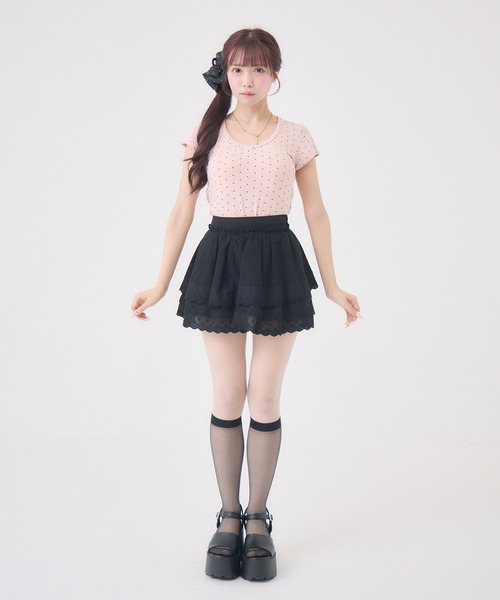 Rmine(アールマイン)の「プチリボンドットトップス(Tシャツ/カットソー・レディース・ブラック/グレー/ピンク・FREE)」の21枚目の写真