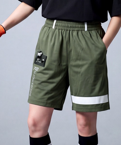 antiqua(アンティカ)の「【STCH】異素材 メッシュ ロゴ ショートパンツ(その他パンツ・レディース・グリーン系その他/グレー系その他・LXL/ML)」の2枚目の写真