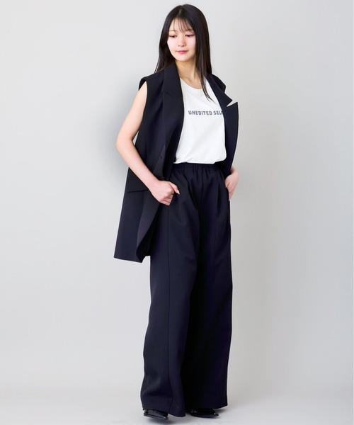 AVIE(アビィ)の「ダブルクロスワイドフルレングスパンツ(スラックス・レディース・ブラック/ブラウン・38)」の15枚目の写真