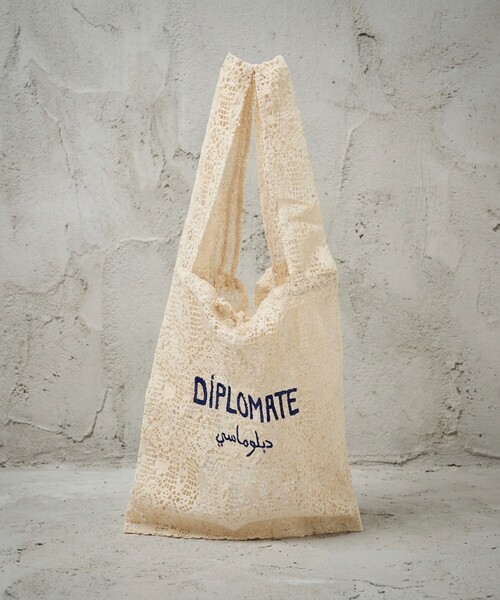 LY(エルワイ)の「【LY】Souk Bag モロッコ職業刺繍レーストートバッグ|シアー マチ付きショッパー サブバッグ(トートバッグ・レディース・カーキ/ホワイト/ブラック・フリー)」の1枚目の写真