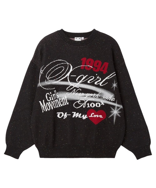 X-girl(エックスガール)の「SKETCH JACQUARD KNIT TOP(ニット/セーター・レディース・ブラック/オフホワイト・ONE SIZE)」の17枚目の写真