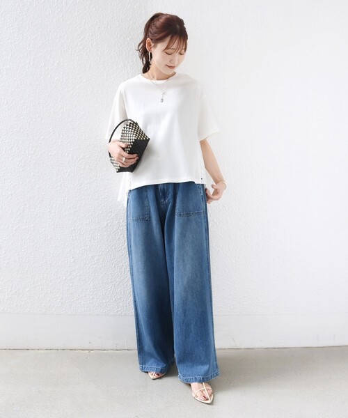 SHIPS(シップス)の「〈手洗い可能〉DEPEND ポンチ トリム レース ドッキング プルオーバー(Tシャツ/カットソー・レディース・オフホワイト/ブラック/ブラウン・ONE SIZE)」の5枚目の写真