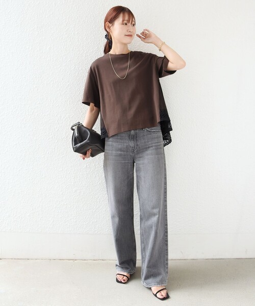 SHIPS(シップス)の「〈手洗い可能〉DEPEND ポンチ トリム レース ドッキング プルオーバー(Tシャツ/カットソー・レディース・オフホワイト/ブラック/ブラウン・ONE SIZE)」の22枚目の写真