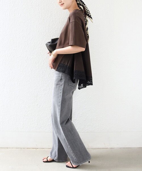 SHIPS(シップス)の「〈手洗い可能〉DEPEND ポンチ トリム レース ドッキング プルオーバー(Tシャツ/カットソー・レディース・オフホワイト/ブラック/ブラウン・ONE SIZE)」の21枚目の写真