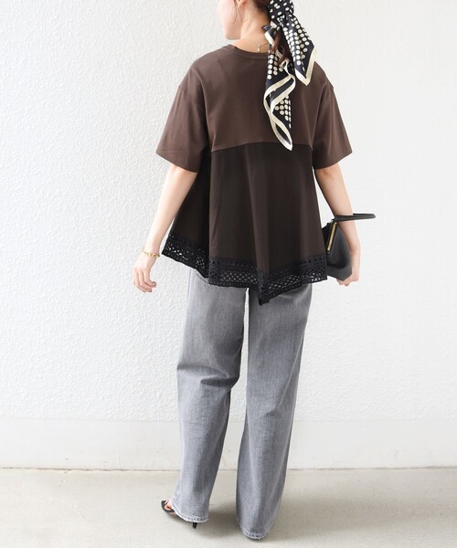 SHIPS(シップス)の「〈手洗い可能〉DEPEND ポンチ トリム レース ドッキング プルオーバー(Tシャツ/カットソー・レディース・オフホワイト/ブラック/ブラウン・ONE SIZE)」の20枚目の写真
