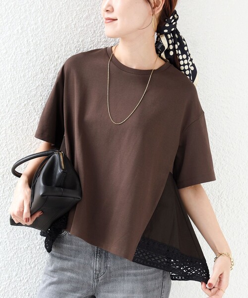 SHIPS(シップス)の「〈手洗い可能〉DEPEND ポンチ トリム レース ドッキング プルオーバー(Tシャツ/カットソー・レディース・オフホワイト/ブラック/ブラウン・ONE SIZE)」の19枚目の写真
