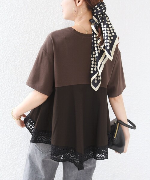 SHIPS(シップス)の「〈手洗い可能〉DEPEND ポンチ トリム レース ドッキング プルオーバー(Tシャツ/カットソー・レディース・オフホワイト/ブラック/ブラウン・ONE SIZE)」の18枚目の写真