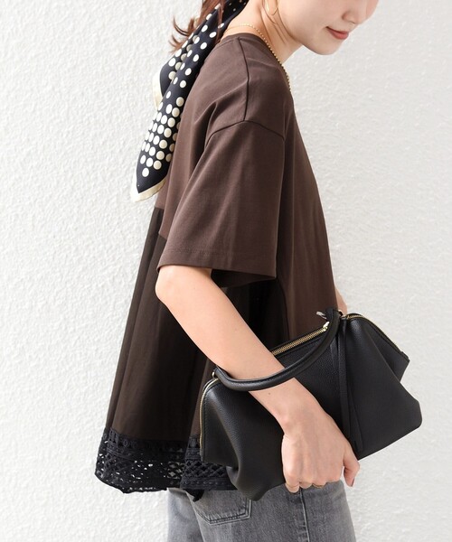 SHIPS(シップス)の「〈手洗い可能〉DEPEND ポンチ トリム レース ドッキング プルオーバー(Tシャツ/カットソー・レディース・オフホワイト/ブラック/ブラウン・ONE SIZE)」の17枚目の写真