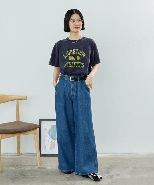 FREAK'S STORE(フリークスストア)の「vintage No.logo TEE/ヴィンテージ ナンバーロゴTシャツ(Tシャツ/カットソー・レディース・ネイビー/ブルーグリーン/ブラック・フリ-)」の7枚目の写真