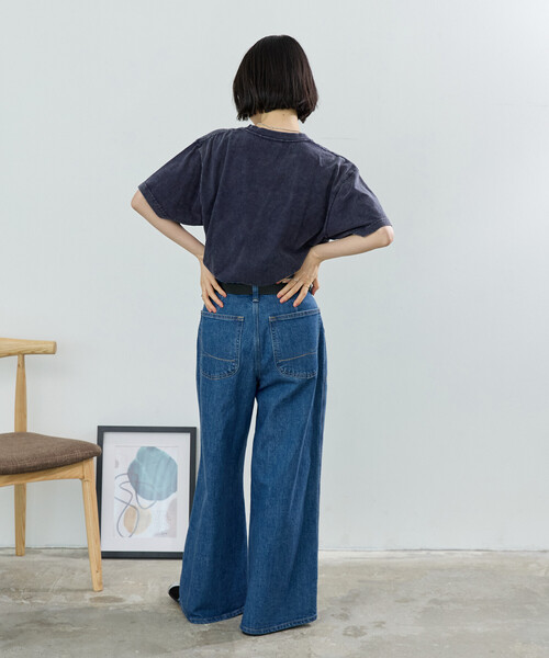 FREAK'S STORE(フリークスストア)の「vintage No.logo TEE/ヴィンテージ ナンバーロゴTシャツ(Tシャツ/カットソー・レディース・ネイビー/ブルーグリーン/ブラック・フリ-)」の9枚目の写真