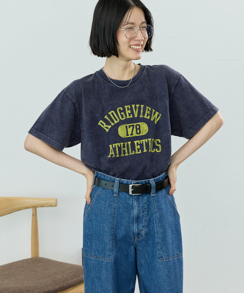 FREAK'S STORE(フリークスストア)の「vintage No.logo TEE/ヴィンテージ ナンバーロゴTシャツ(Tシャツ/カットソー・レディース・ネイビー/ブルーグリーン/ブラック・フリ-)」の10枚目の写真