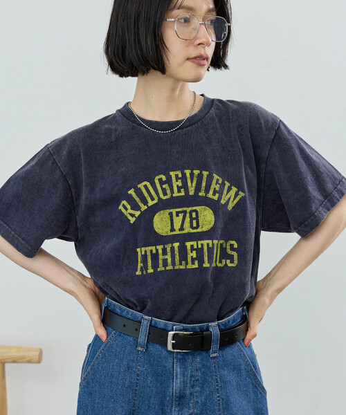 FREAK'S STORE(フリークスストア)の「vintage No.logo TEE/ヴィンテージ ナンバーロゴTシャツ(Tシャツ/カットソー・レディース・ネイビー/ブルーグリーン/ブラック・フリ-)」の12枚目の写真