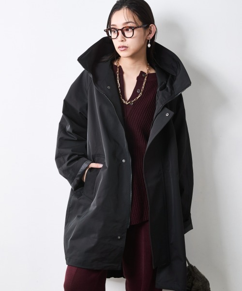 CHIC STYLE（シックスタイル）の「フーディロングブルゾン＜大きいサイズ有＞シックスタイル（ブルゾン・レディース・ブラウン/ブラック・3L/LL/L/M/5L/4L）」の2枚目の写真