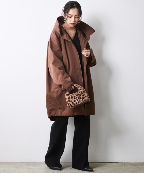 CHIC STYLE（シックスタイル）の「フーディロングブルゾン＜大きいサイズ有＞シックスタイル（ブルゾン・レディース・ブラウン/ブラック・3L/LL/L/M/5L/4L）」の10枚目の写真