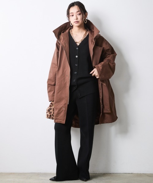 CHIC STYLE（シックスタイル）の「フーディロングブルゾン＜大きいサイズ有＞シックスタイル（ブルゾン・レディース・ブラウン/ブラック・3L/LL/L/M/5L/4L）」の11枚目の写真