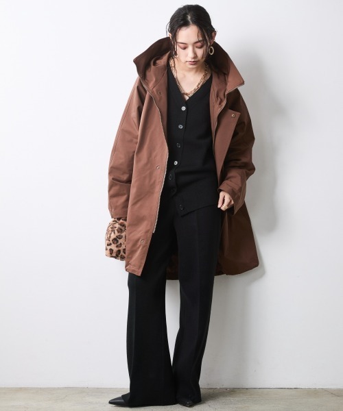 CHIC STYLE（シックスタイル）の「フーディロングブルゾン＜大きいサイズ有＞シックスタイル（ブルゾン・レディース・ブラウン/ブラック・3L/LL/L/M/5L/4L）」の12枚目の写真