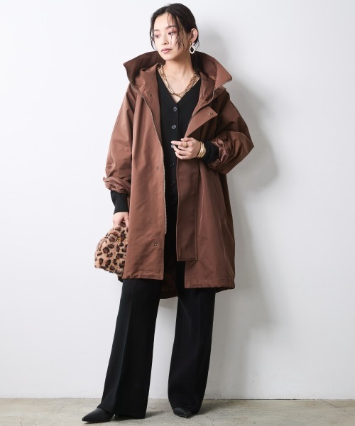 CHIC STYLE（シックスタイル）の「フーディロングブルゾン＜大きいサイズ有＞シックスタイル（ブルゾン・レディース・ブラウン/ブラック・3L/LL/L/M/5L/4L）」の13枚目の写真