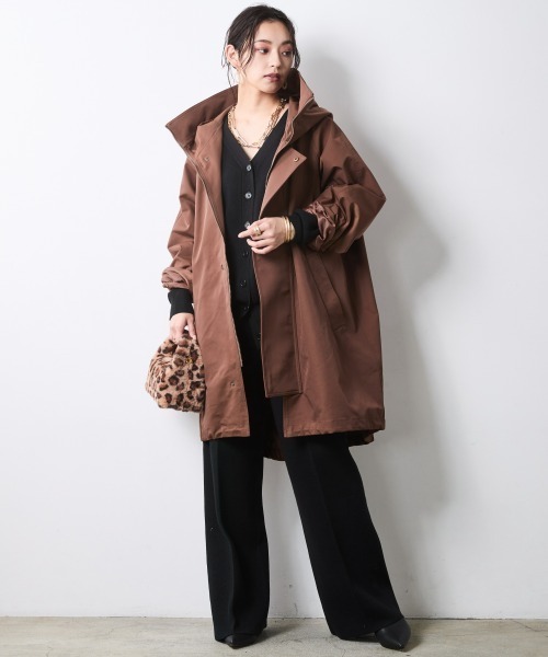 CHIC STYLE（シックスタイル）の「フーディロングブルゾン＜大きいサイズ有＞シックスタイル（ブルゾン・レディース・ブラウン/ブラック・3L/LL/L/M/5L/4L）」の14枚目の写真