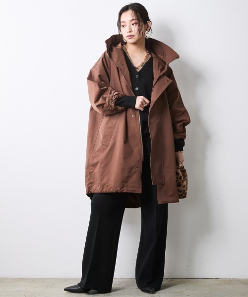 CHIC STYLE（シックスタイル）の「フーディロングブルゾン＜大きいサイズ有＞シックスタイル（ブルゾン・レディース・ブラウン/ブラック・3L/LL/L/M/5L/4L）」の15枚目の写真