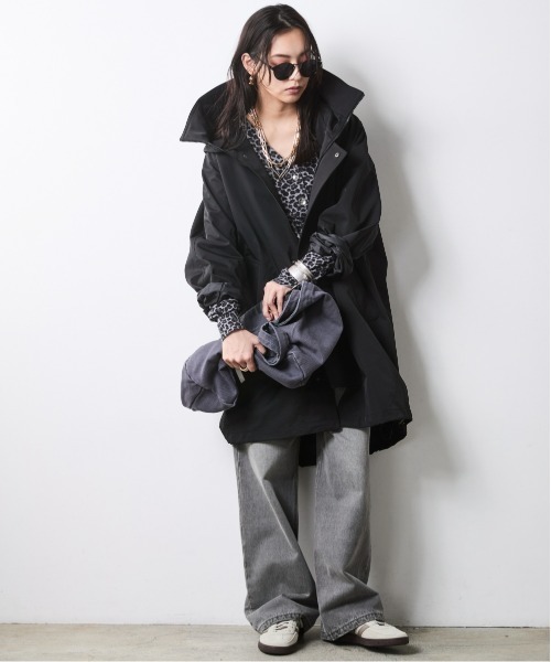 CHIC STYLE（シックスタイル）の「フーディロングブルゾン＜大きいサイズ有＞シックスタイル（ブルゾン・レディース・ブラウン/ブラック・3L/LL/L/M/5L/4L）」の4枚目の写真