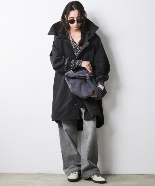 CHIC STYLE（シックスタイル）の「フーディロングブルゾン＜大きいサイズ有＞シックスタイル（ブルゾン・レディース・ブラウン/ブラック・3L/LL/L/M/5L/4L）」の5枚目の写真