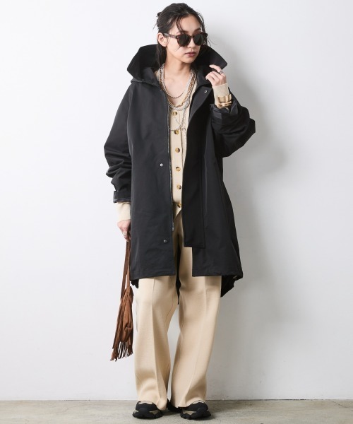 CHIC STYLE（シックスタイル）の「フーディロングブルゾン＜大きいサイズ有＞シックスタイル（ブルゾン・レディース・ブラウン/ブラック・3L/LL/L/M/5L/4L）」の16枚目の写真